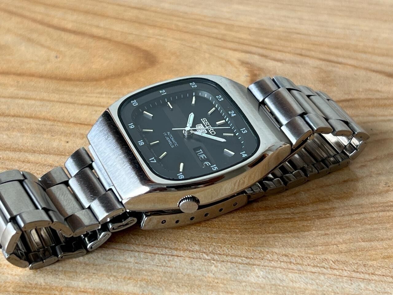 Vintage Seiko 5 Black 7009-205J Automatic 36mm Men’s Watch, Perfect