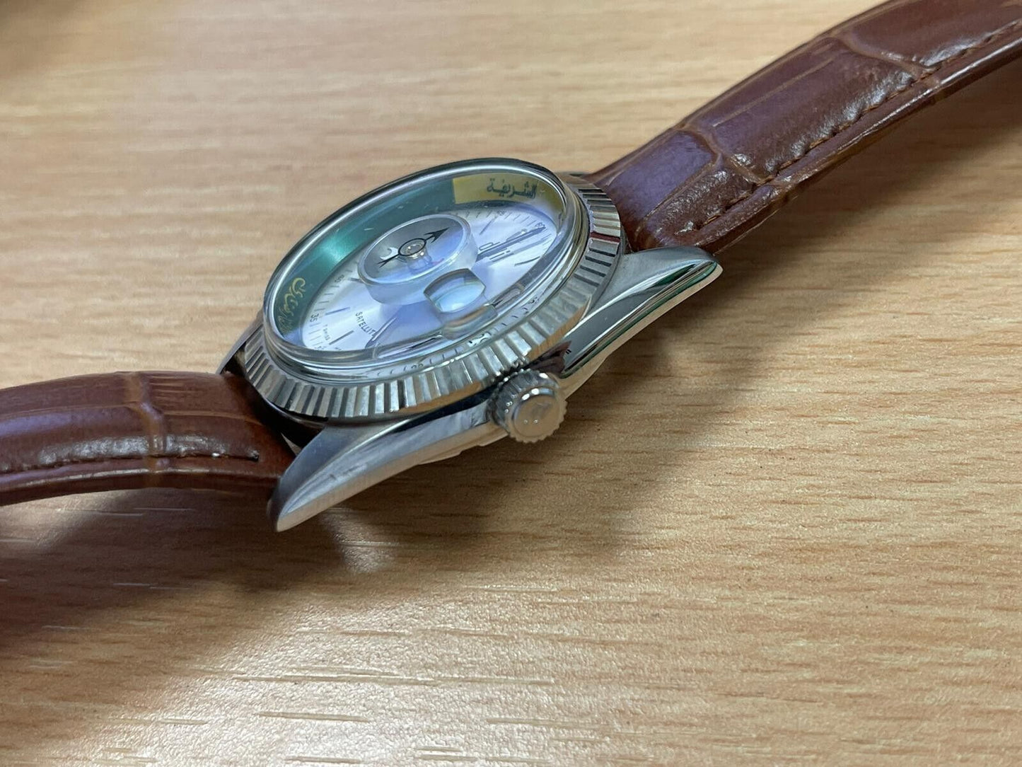 Vintage Dalil Muslim Satellite 1970’s NOS Mens Watch, ETA 2824, Swiss Made 35mm