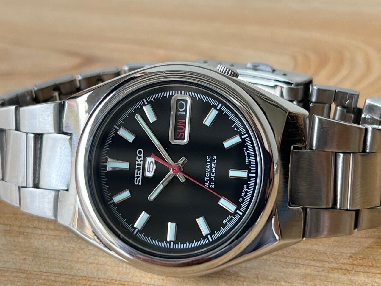 Seiko 5 Black Dial 7s26-02s0 Automatic 37mm Men’s Watch, Perfect