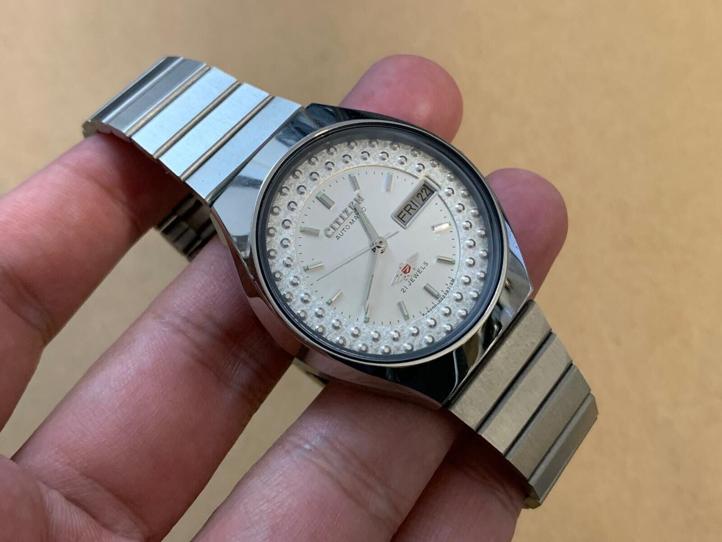 Vintage Watch Citizen NOS White Dial Automatic 21 Jewels 36mm Japan