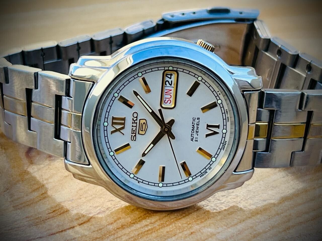 Seiko 5 Automatic White Dial 21 Jewels 7s26-03S0 Japan 37mm