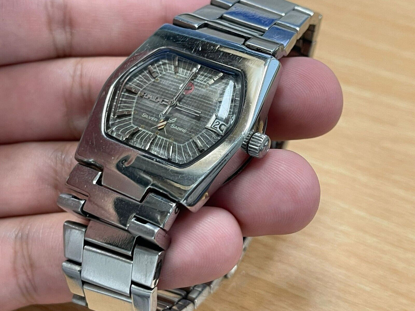 Vintage Watch Rado SILVER SABRE Automatic Mens Watch, 34mm Swiss Made