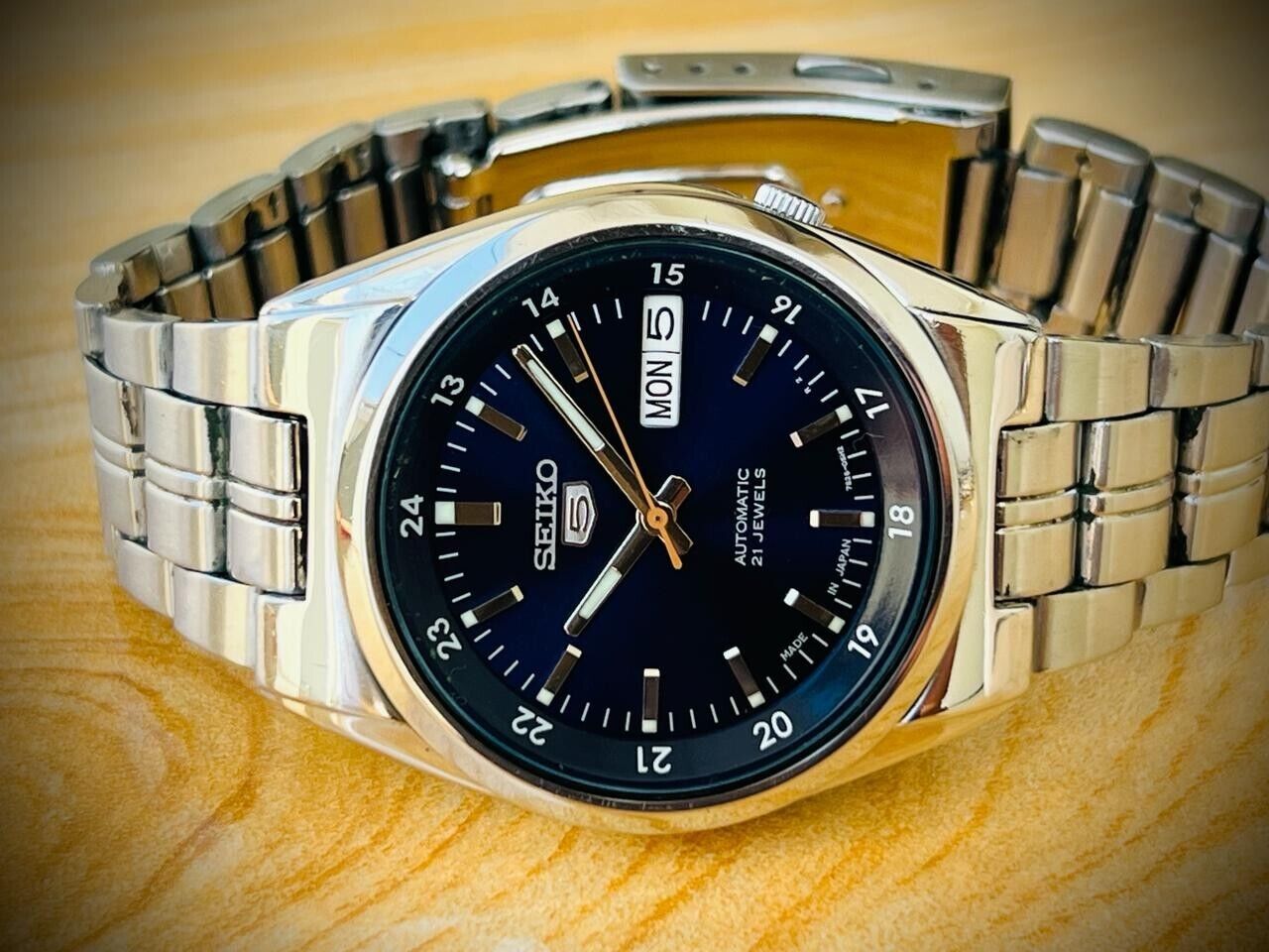 Seiko 5 Automatic Railway Blue Dial 21 Jewels 7s26-02C0, 38mm Gents Watch #804