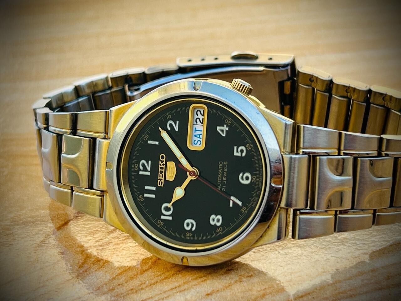 Seiko 5 Automatic Black Dial 21 Jewels 7s26-01Z0 Japan 35mm