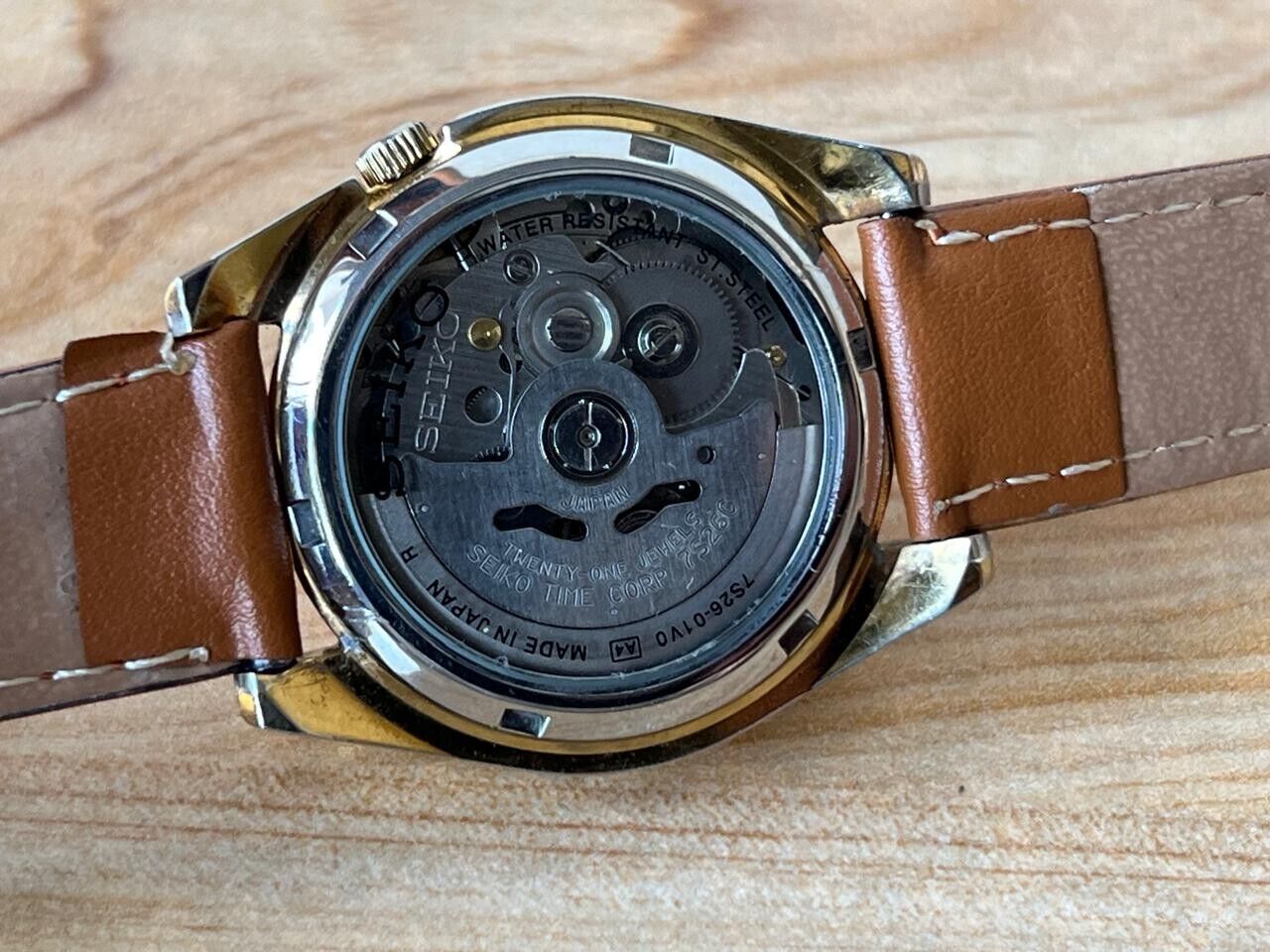 Seiko 5 Gold Dial 7s26-01v0 Automatic 37mm Men’s Watch, Perfect