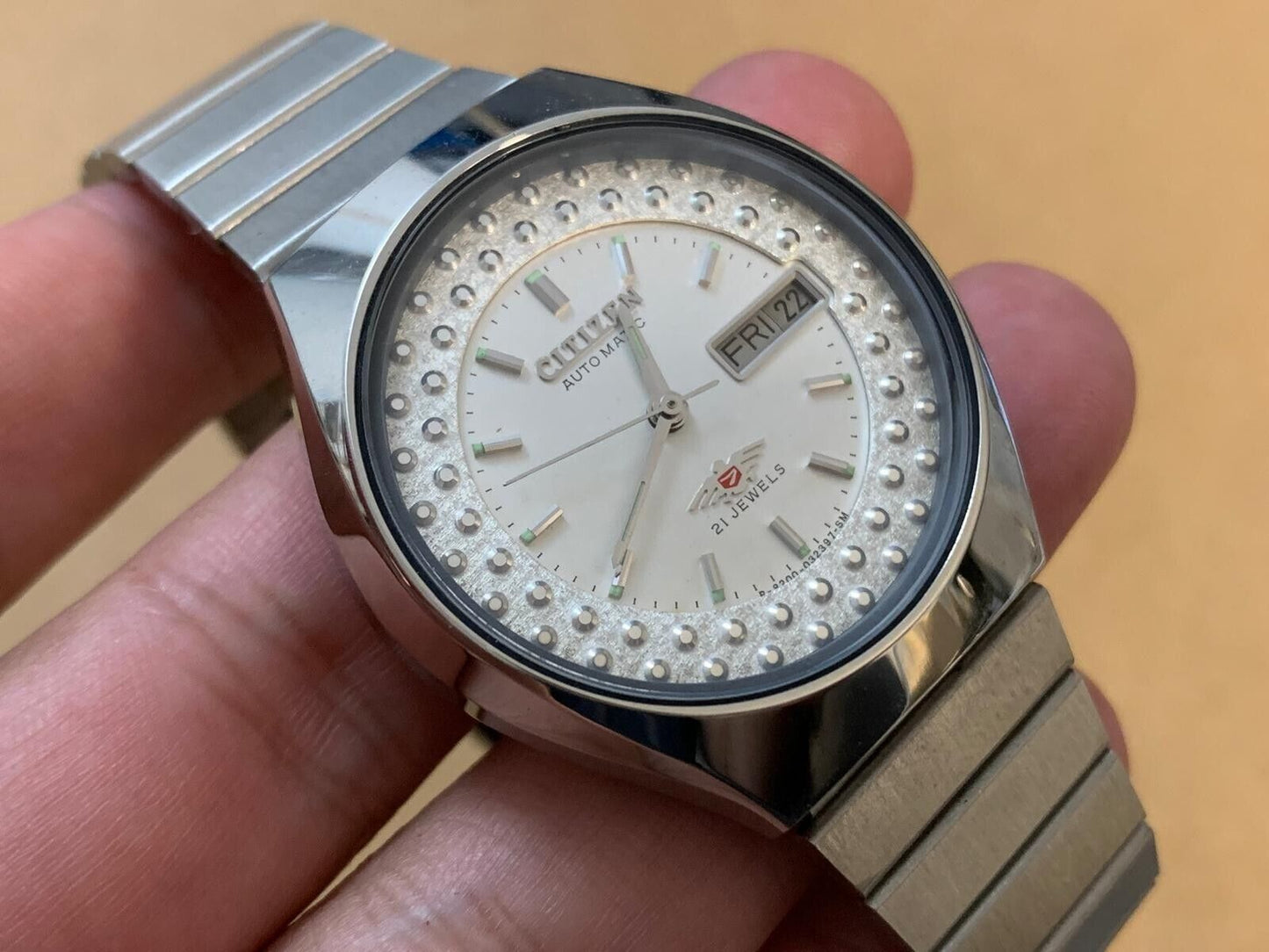 Vintage Watch Citizen NOS White Dial Automatic 21 Jewels 36mm Japan