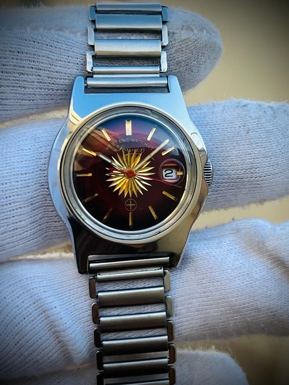 Vintage West End Emerald Dial Manual Wind Gents Watch 31mm Swiss Made