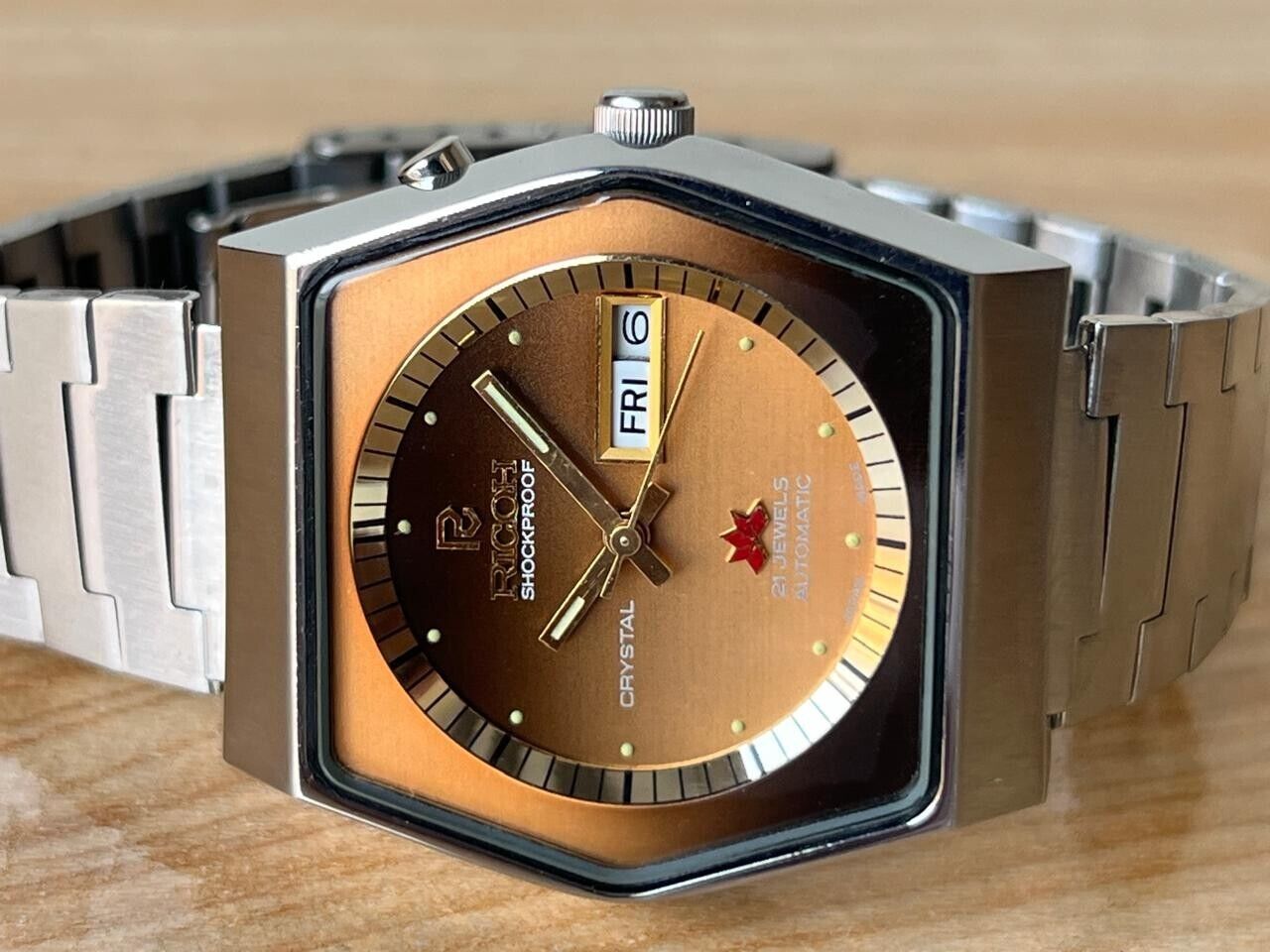 Vintage Ricoh Crystal NOS Automatic 36mm Men’s Watch, Perfect