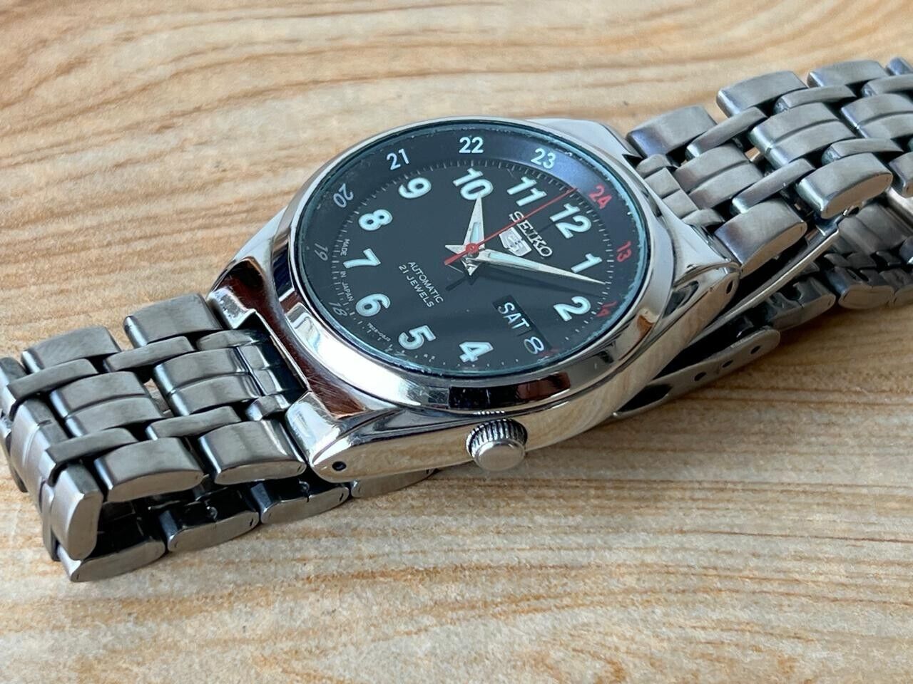 Seiko 5 Black Dial 7s26-02c0 Automatic 21 Jewels 36mm Men’s Watch, Perfect