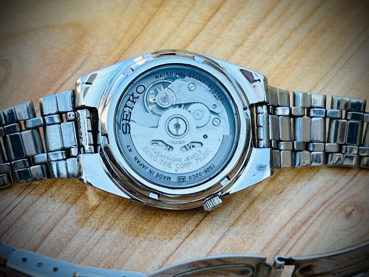 Seiko 5 Automatic Railway Radium Dial 21 Jewels 7s26-02C0 36mm Gents Watch #826