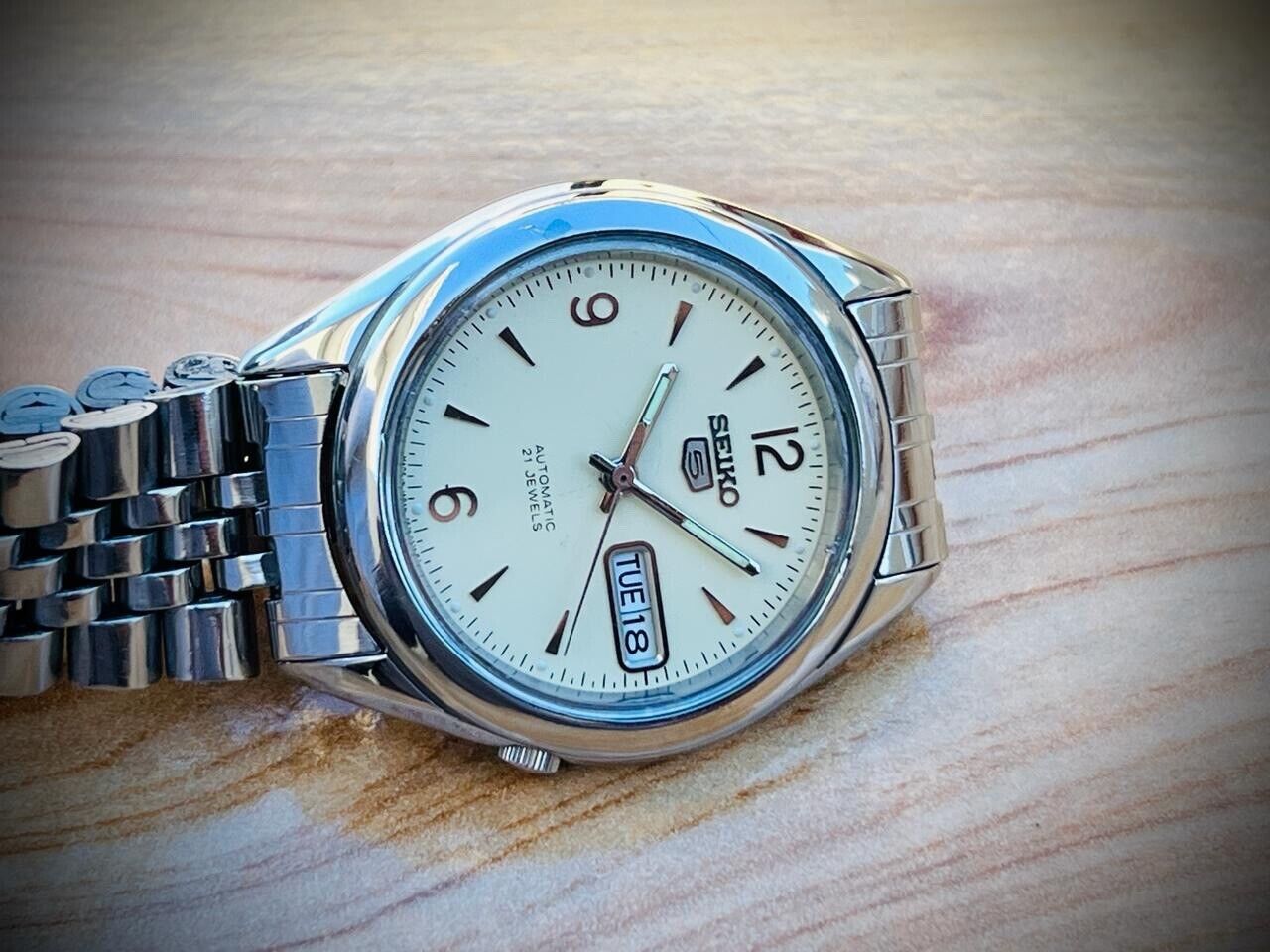 Mens Watch Seiko 5 Automatic 21 Jewels Radium Dial Ref:7S26-03J0, Japan 38mm