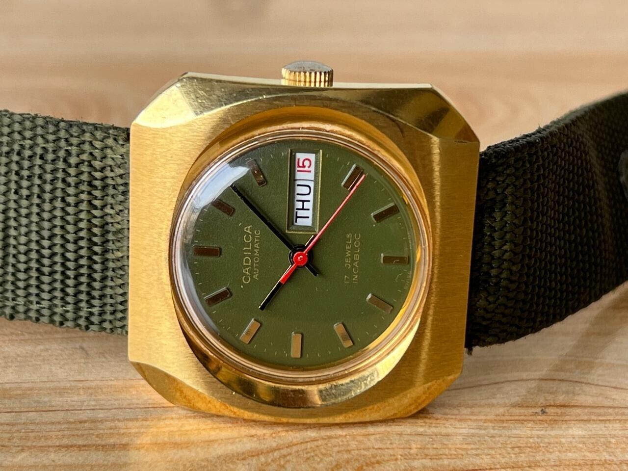 Vintage Cadilca Green Dial Automatic 38mm Men’s Watch, Perfect