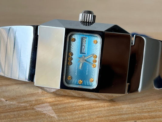 Vintage Louis Rossel Retro Orange Dial 27mm Automatic Ladies Watch NOS + Tag