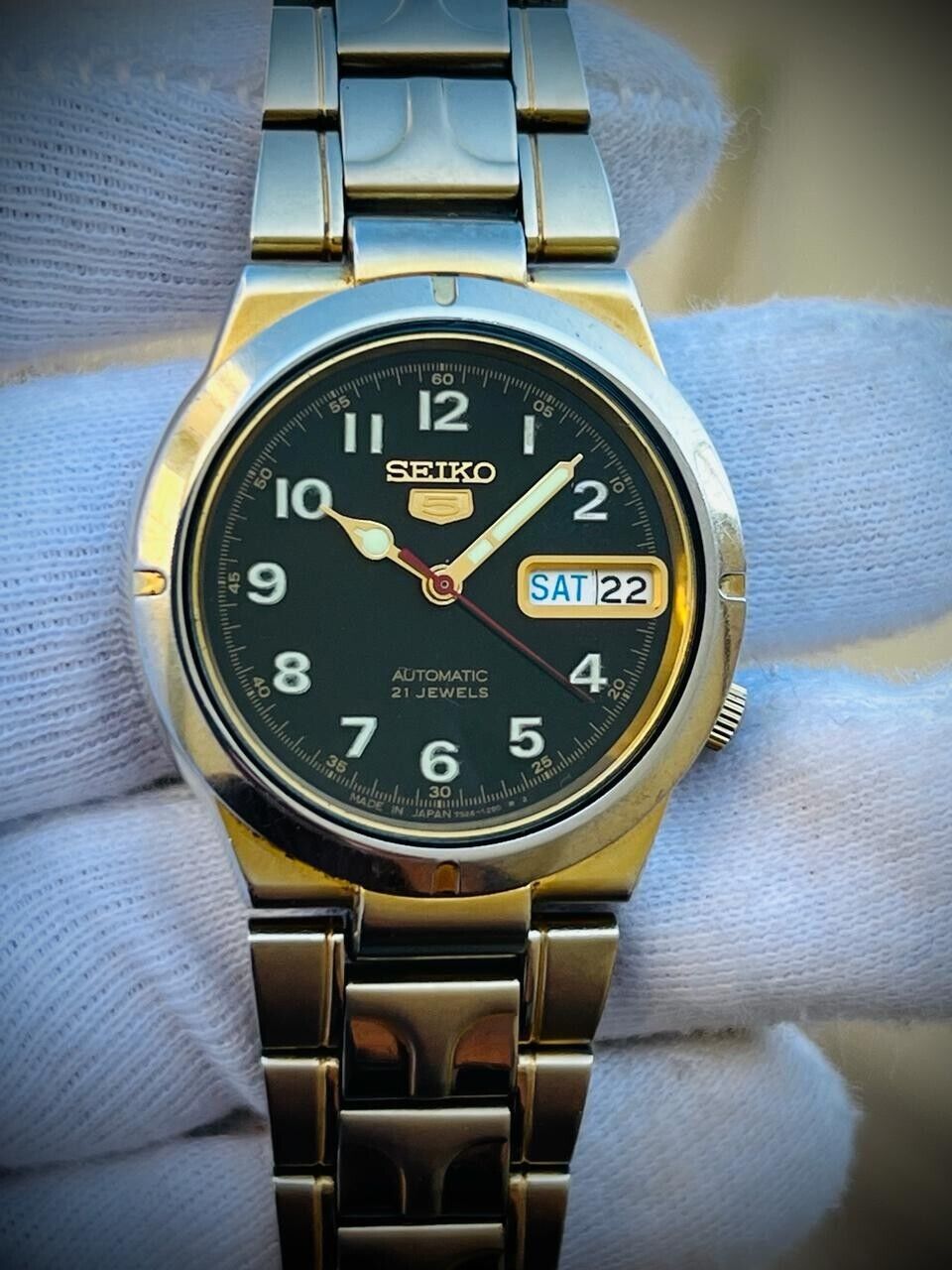 Seiko 5 Automatic Black Dial 21 Jewels 7s26-01Z0 Japan 35mm