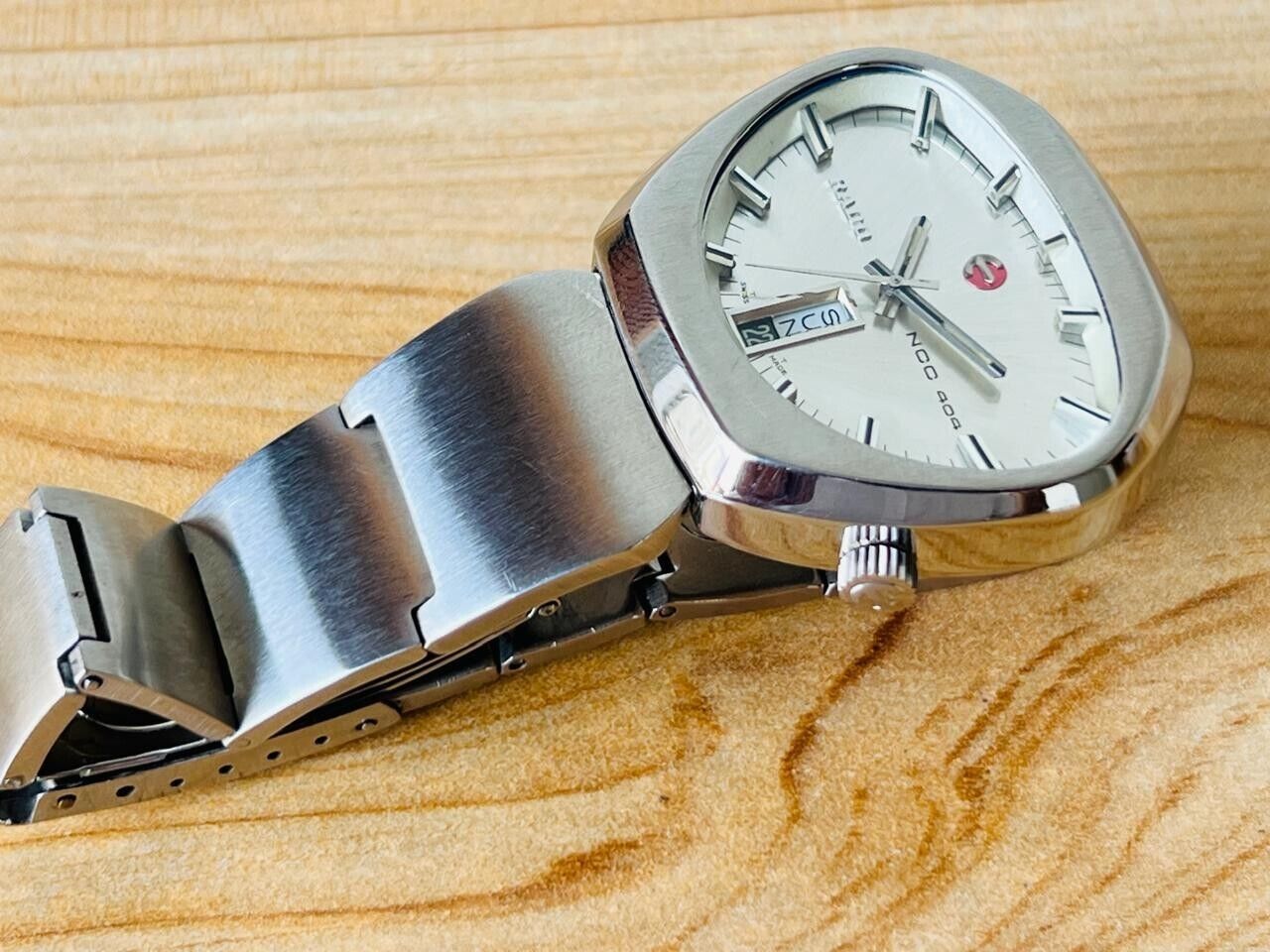 Vintage Rado NCC 404 NOS Silver Dial Automatic Mens Watch, Ultra Rare