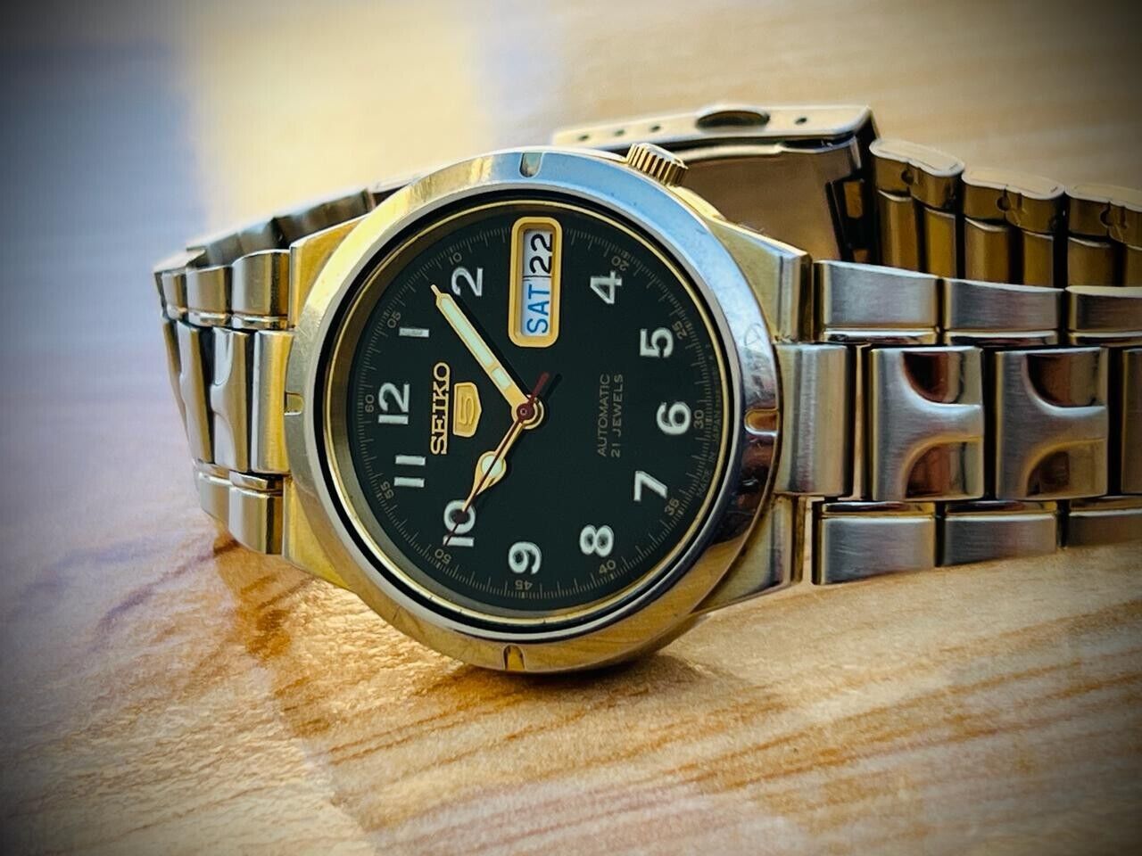 Seiko 5 Automatic Black Dial 21 Jewels 7s26-01Z0 Japan 35mm