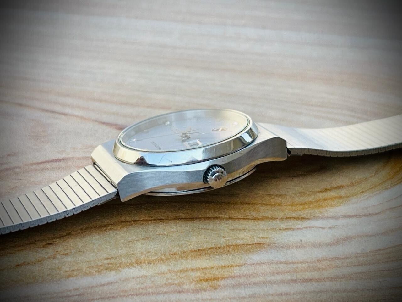 Vintage Rado Voyager Diamond Dial Automatic Gents Watch 32mm Swiss, Perfect NOS
