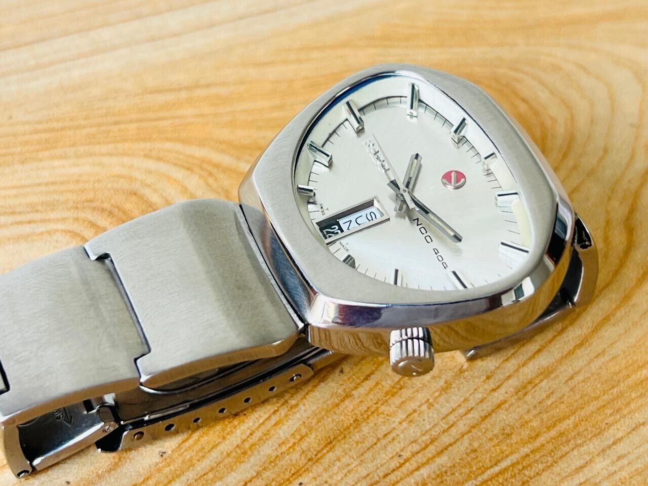 Vintage Rado NCC 404 NOS Silver Dial Automatic Mens Watch, Ultra Rare