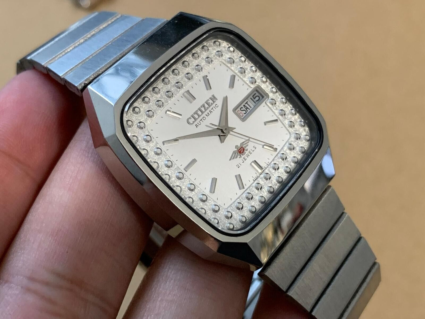 Vintage Watch Citizen NOS White Dial Automatic 21 Jewels 36mm Japan