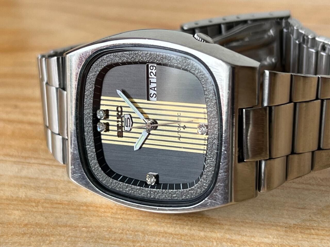 Vintage Seiko 5 Diamond Dial 6309-518A Automatic 35mm Men’s Watch, Perfect
