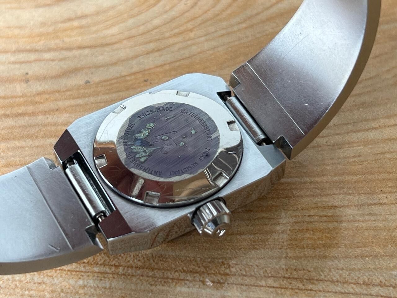 Vintage Louis Rossel Red Rare Dial 27mm Automatic Ladies Watch NOS