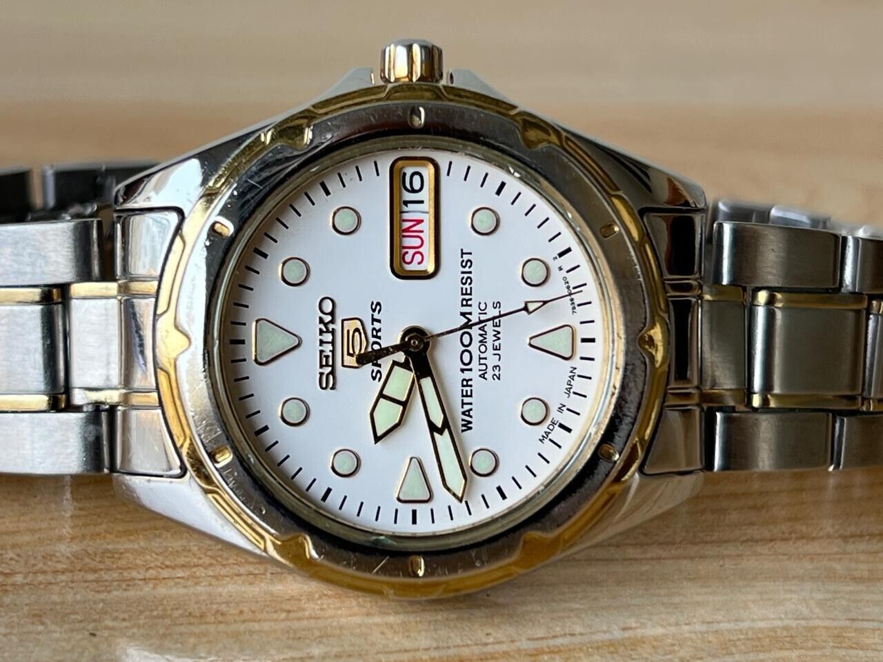 Vintage Seiko 5 Sports 100m 7s36-0190 Automatic 21 Jewels 35mm Men’s Watch