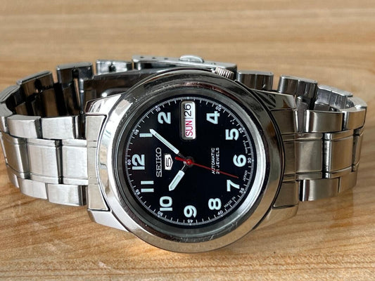 Seiko 5 Black Dial 7s26-02w0 Automatic 21 Jewels 39mm Men’s Watch, Perfect