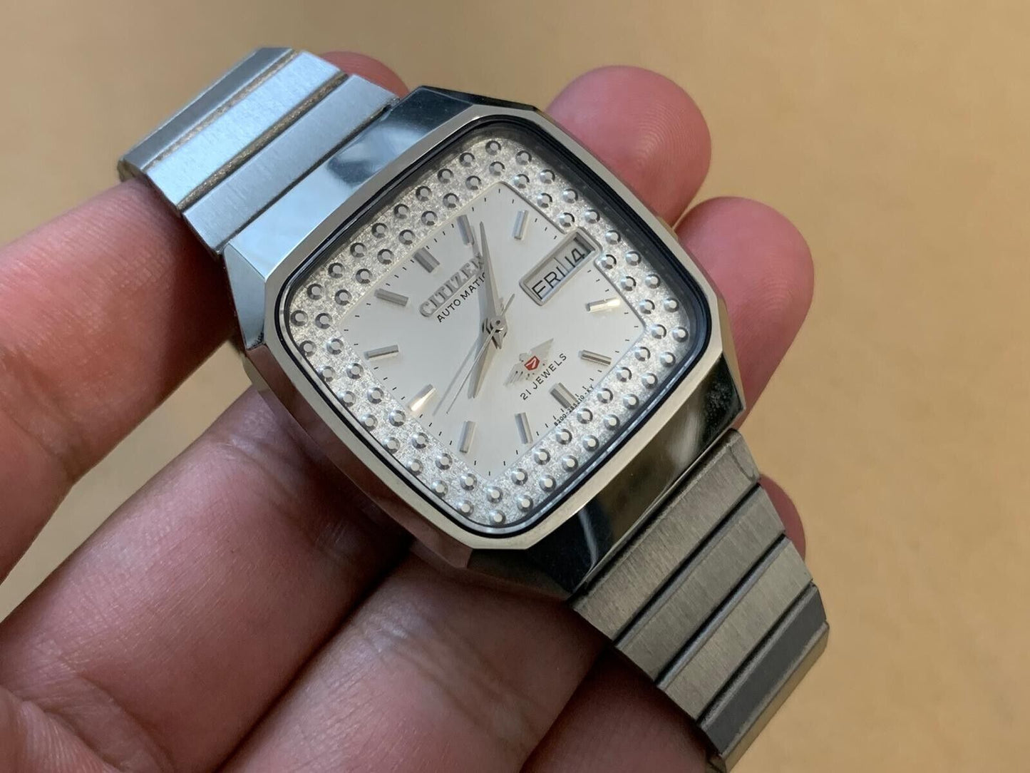 Vintage Watch Citizen NOS White Dial Automatic 21 Jewels 36mm Japan