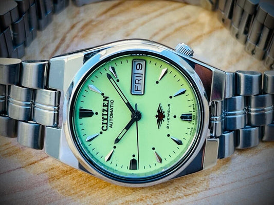 Vintage Citizen Radium Dial Automatic Unisex Watch, Beautiful 31mm