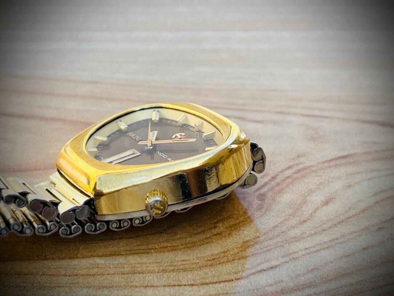 Vintage Rado NCC 404 NOS Brown Dial Automatic Mens Watch, Ultra Rare