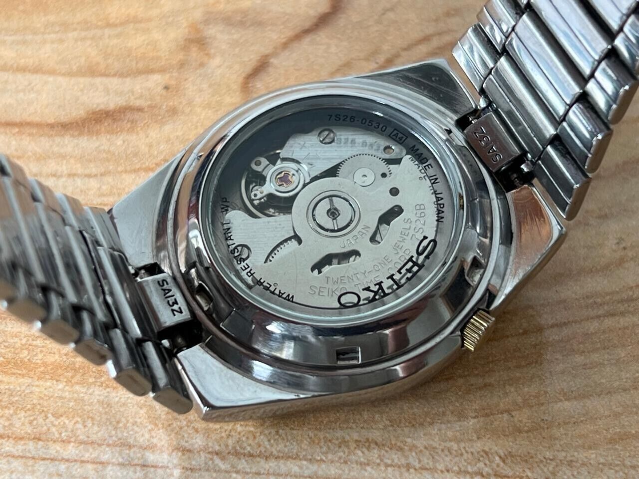 Seiko 5 Railway Dial 7s26-0530 Automatic 21 Jewels 37mm Men’s Watch, Perfect