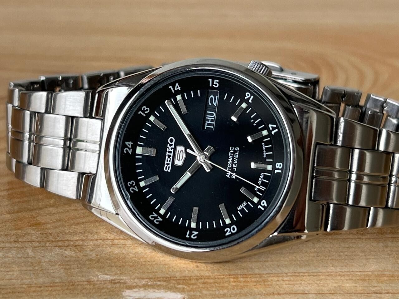 Seiko 5 Railway Dial 7s26-02v0 Automatic 21 Jewels 35mm Men’s Watch, Perfect