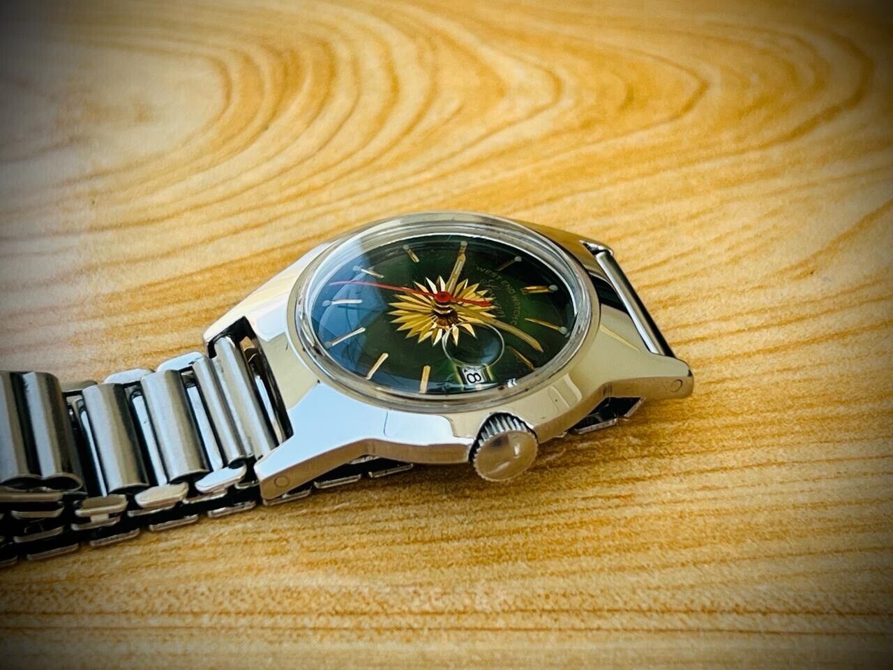 Vintage West End Rare Green Dial Manual Wind Gents Watch 32mm Swiss Made