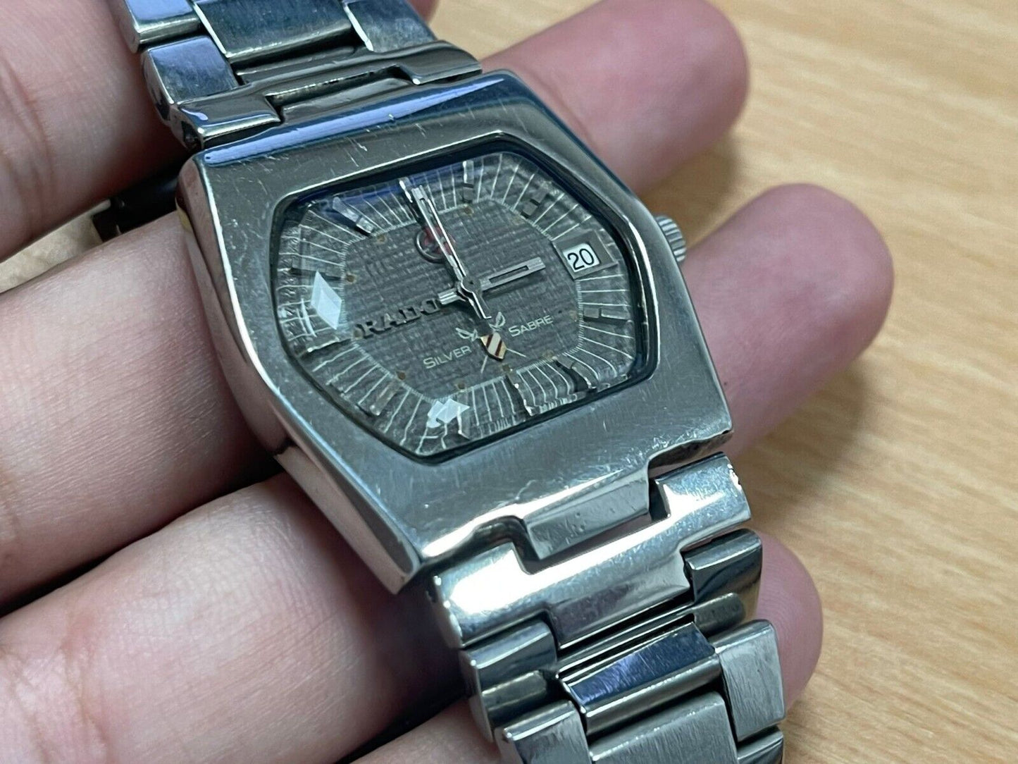 Vintage Watch Rado SILVER SABRE Automatic Mens Watch, 34mm Swiss Made