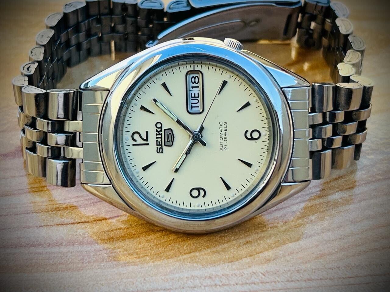 Mens Watch Seiko 5 Automatic 21 Jewels Radium Dial Ref:7S26-03J0, Japan 38mm