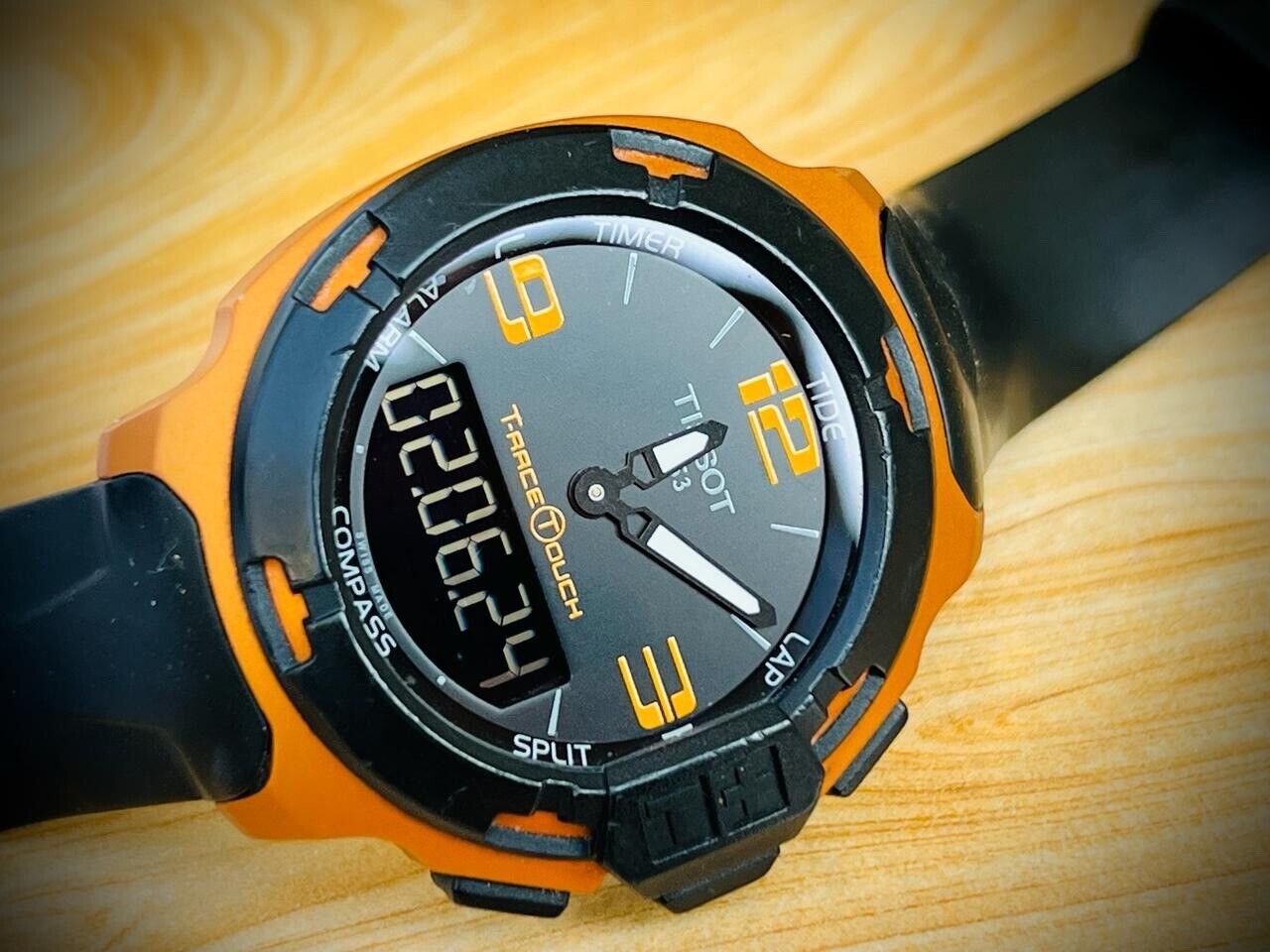 Tissot T-Race Touch Digital 46mm Mens Watch, Swiss, Aluminium Orange Mens Watch