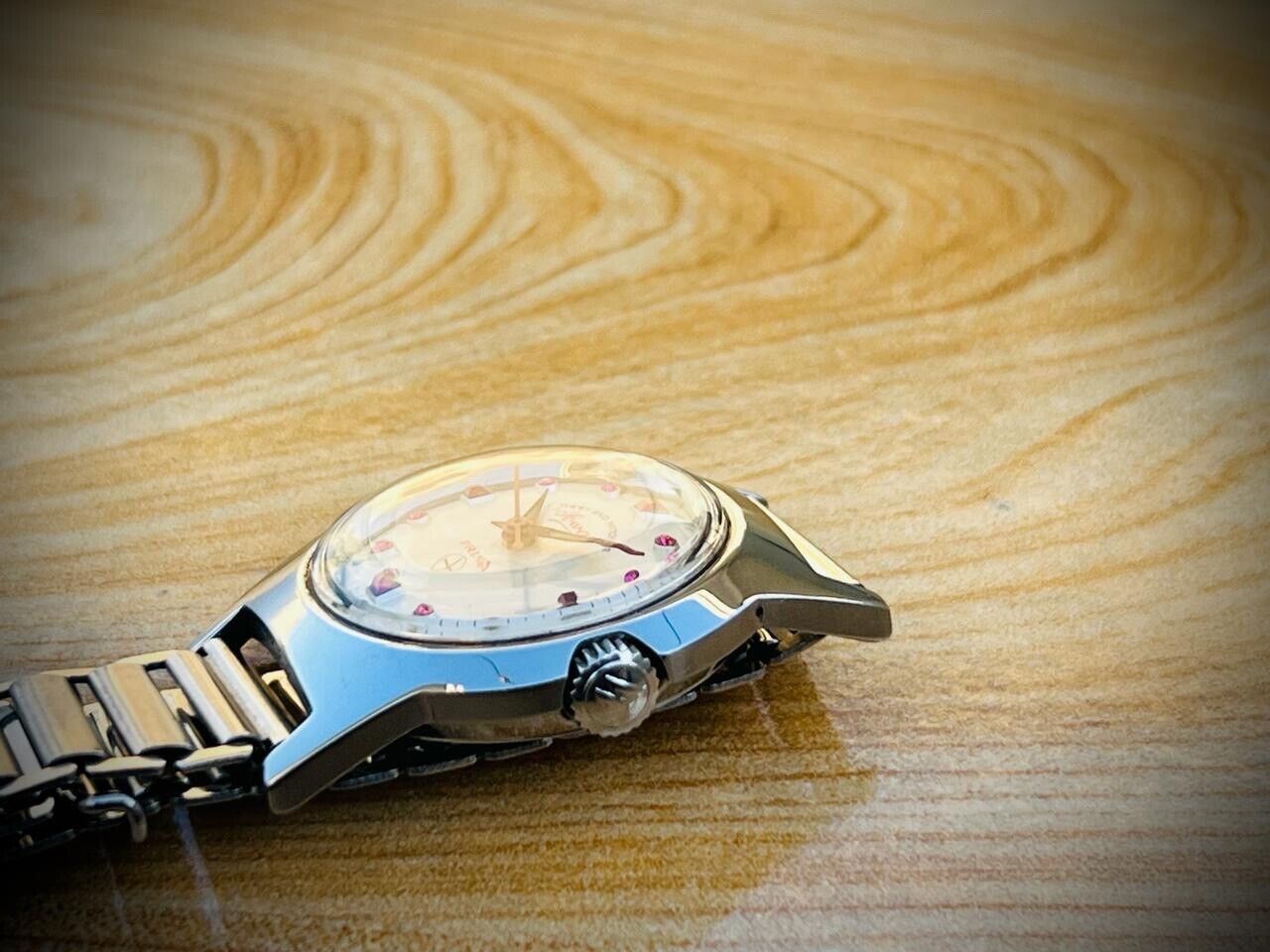 Vintage West End Ruby Dial Manual Wind Mens Watch 32mm Swiss Made