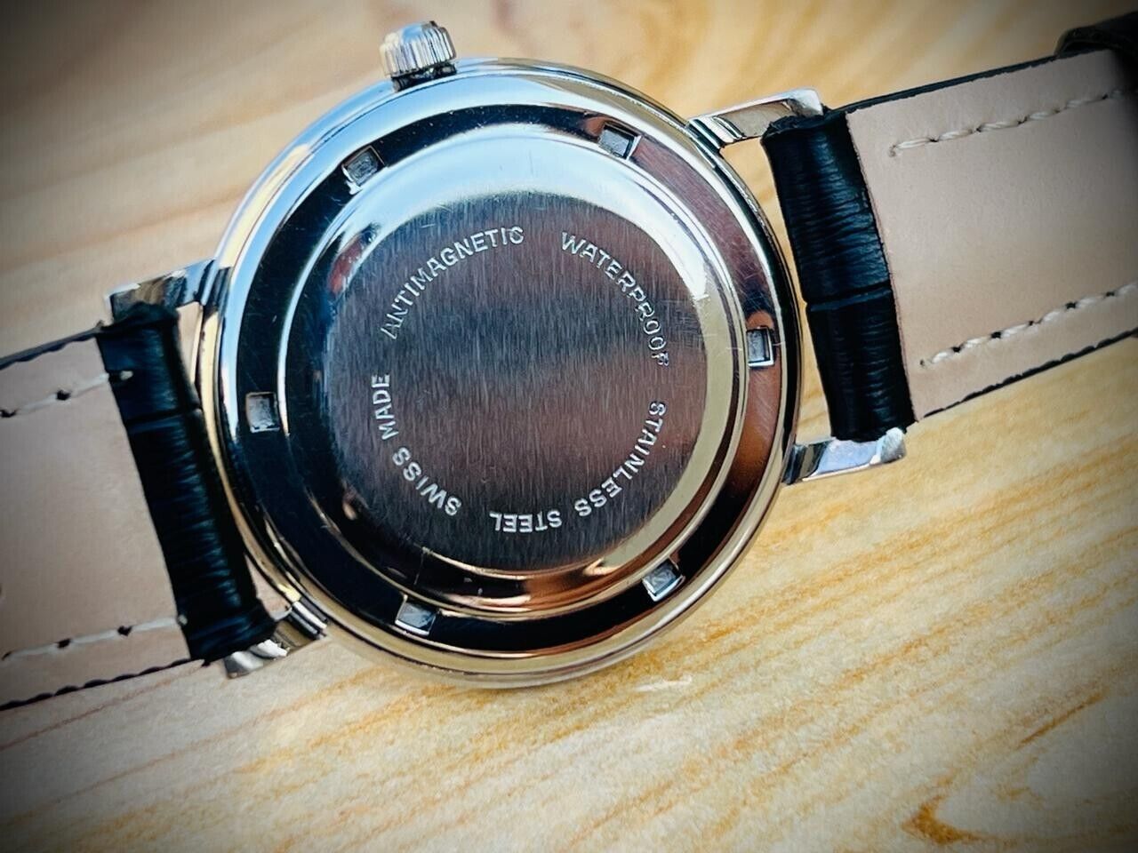 Vintage Bucherer Classic Slim Grey Dial Automatic Mens Watch 35mm, Swiss Made