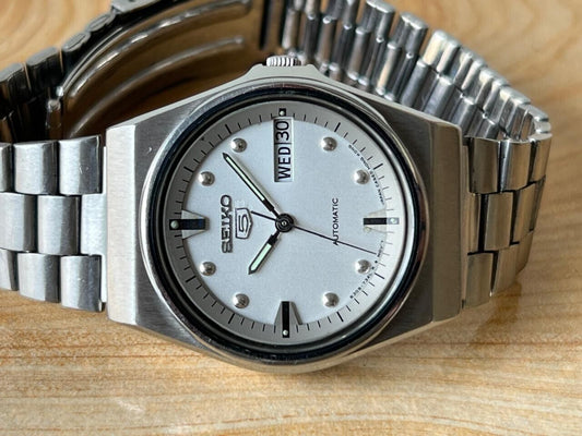 Vintage Seiko 5 Silver Dial 6309-7270 Automatic 34mm Men’s Watch, Perfect