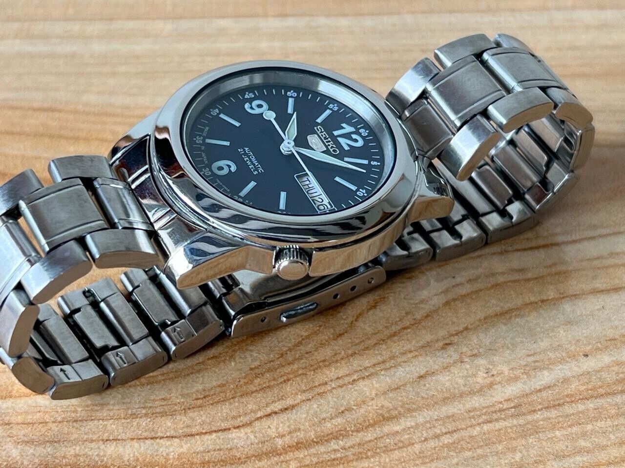 Seiko 5 Blue Dial 7s26-02w0 Automatic 21 Jewels 39mm Men’s Watch, Perfect