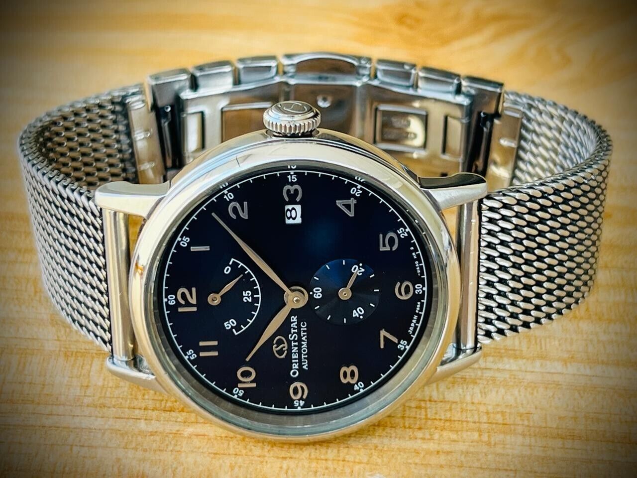 Orient Star Blue Dial Automatic Mens Japan Watch 40mm Discontinued Model