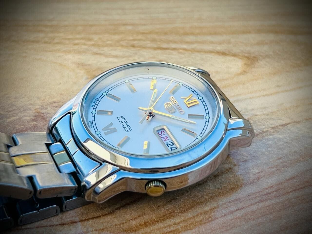 Seiko 5 Automatic White Dial 21 Jewels 7s26-03S0 Japan 37mm