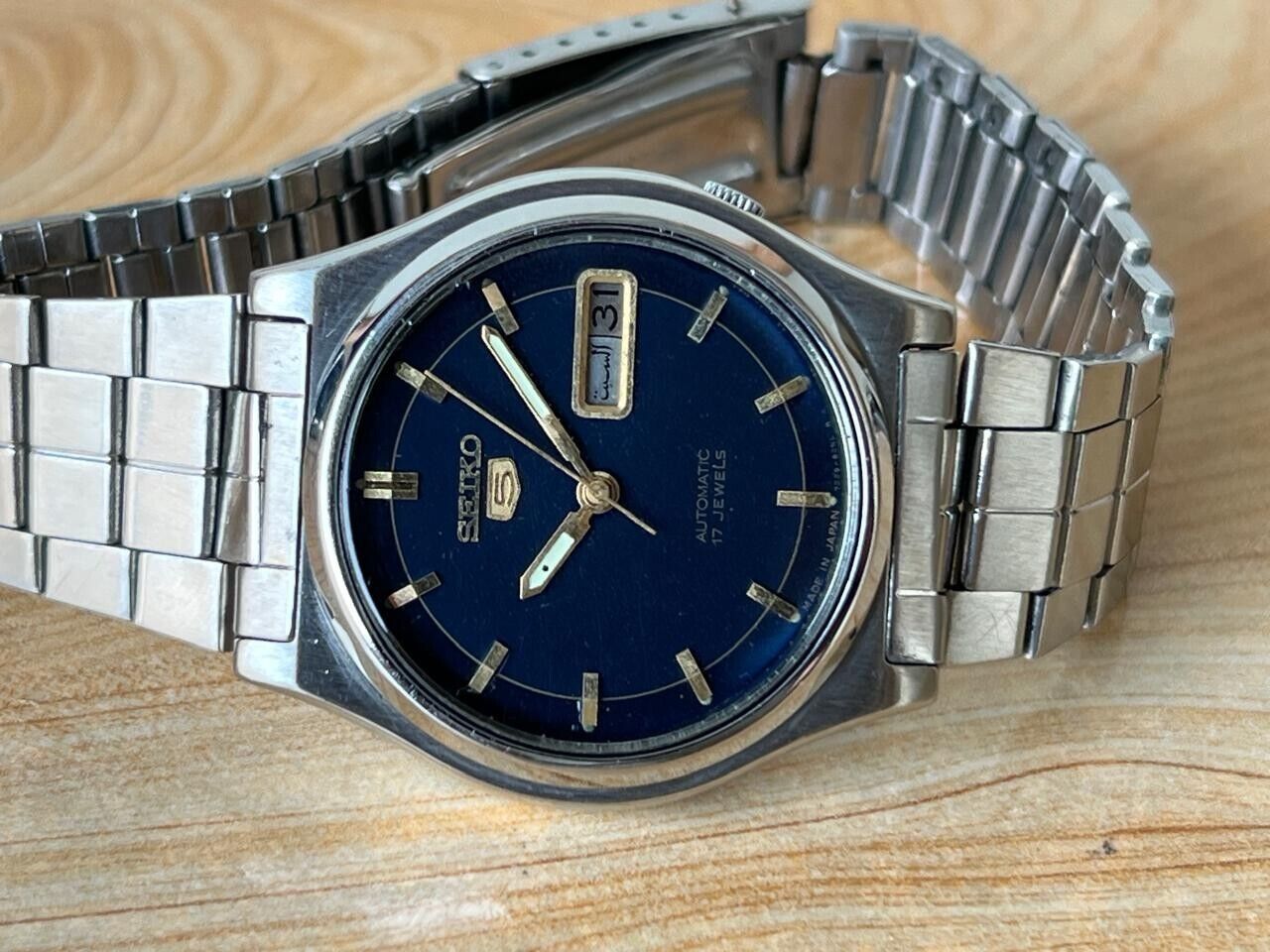 Vintage Seiko 5 Blue 7009-3041 Automatic 37mm Men’s Watch, Perfect