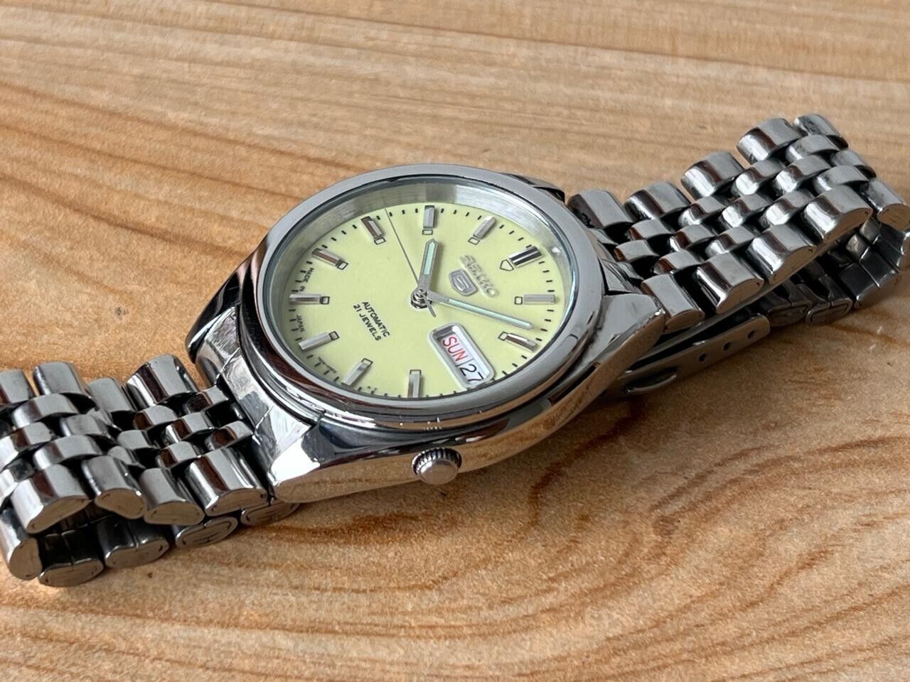 Seiko 5 Lume Dial 7s26-00x0 Automatic 21 Jewels 37mm Men’s Watch, Perfect