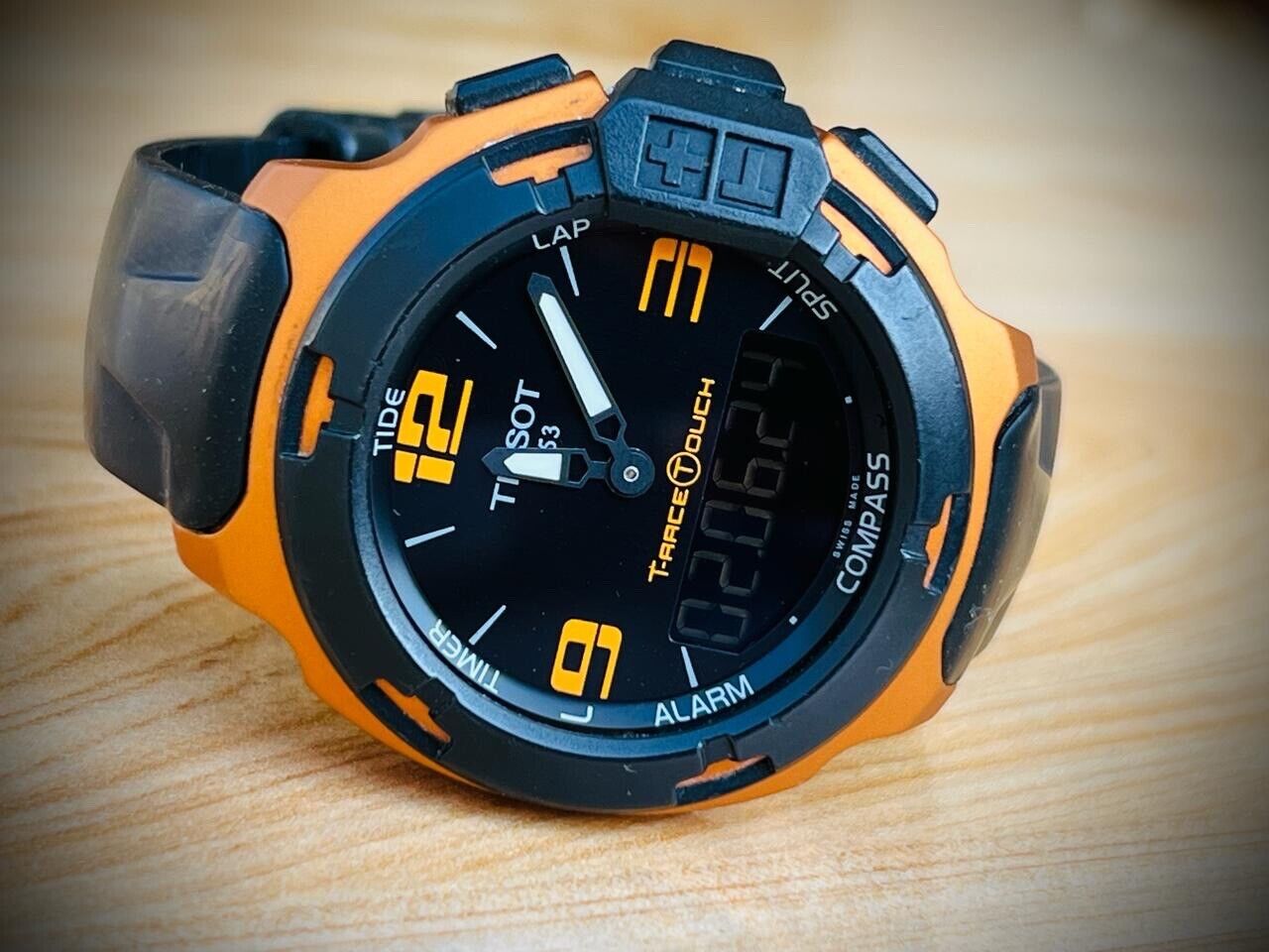 Tissot T-Race Touch Digital 46mm Mens Watch, Swiss, Aluminium Orange Mens Watch