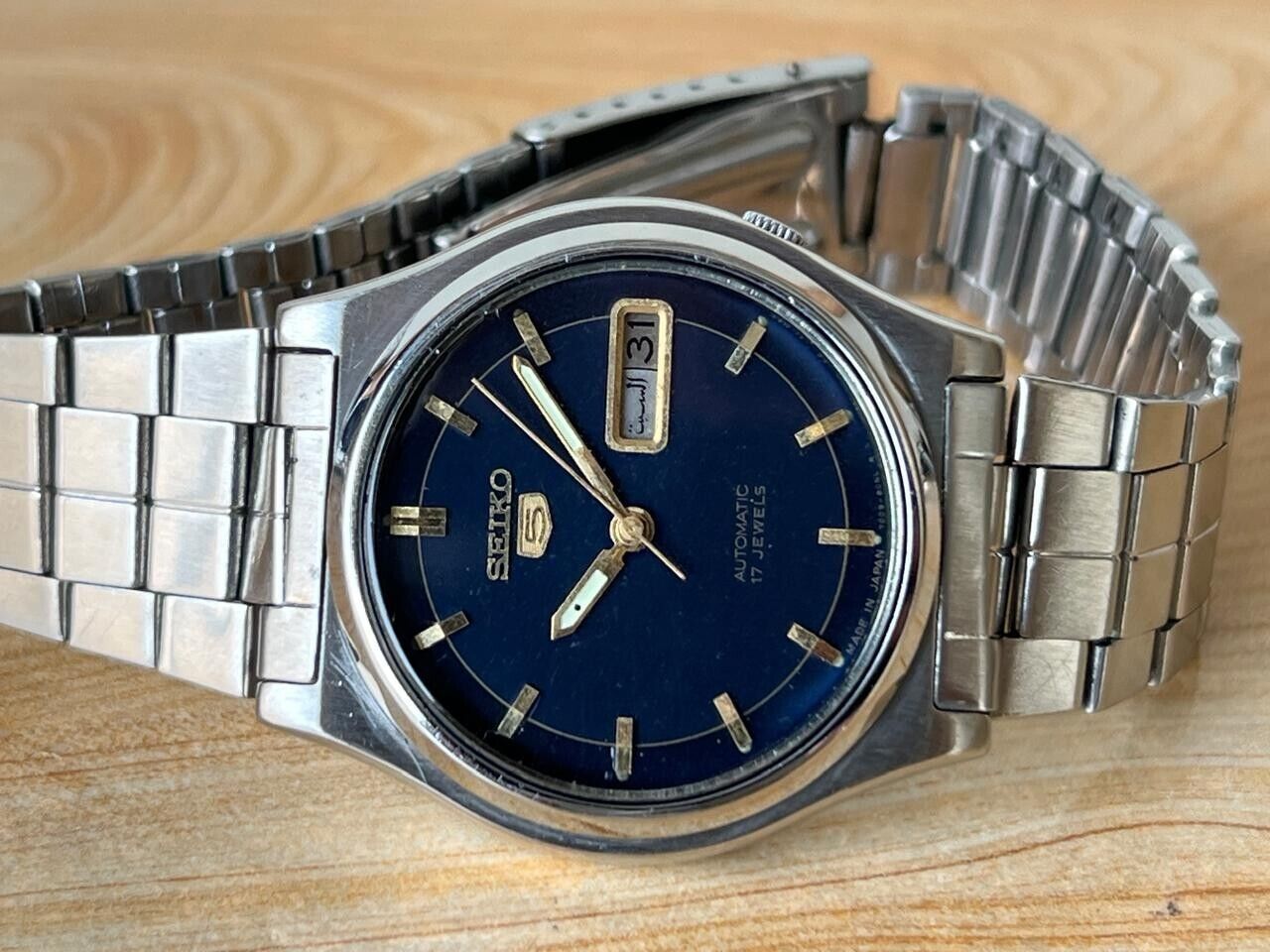 Vintage Seiko 5 Blue 7009-3041 Automatic 37mm Men’s Watch, Perfect