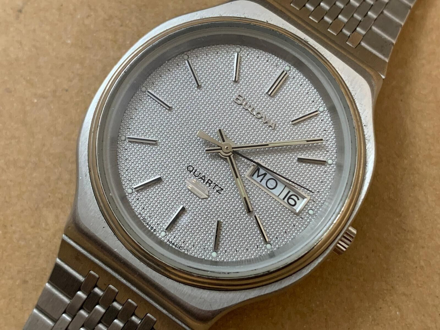 Vintage Bulova Quartz Gents Watch, Gift Watch, Genuine, Swiss Made