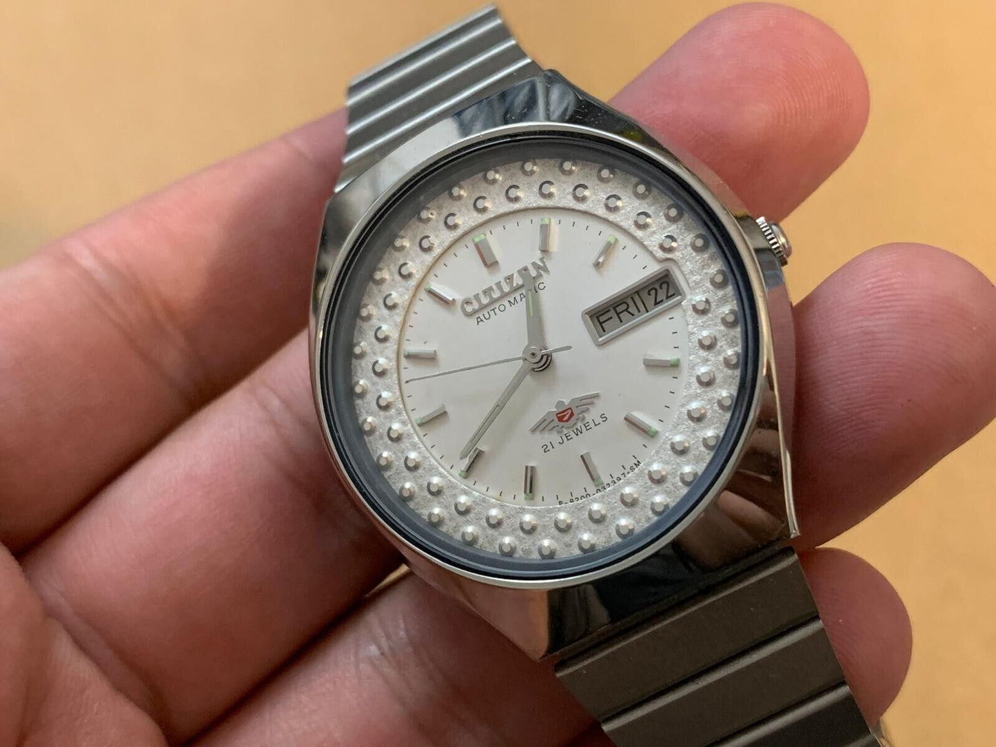 Vintage Watch Citizen NOS White Dial Automatic 21 Jewels 36mm Japan