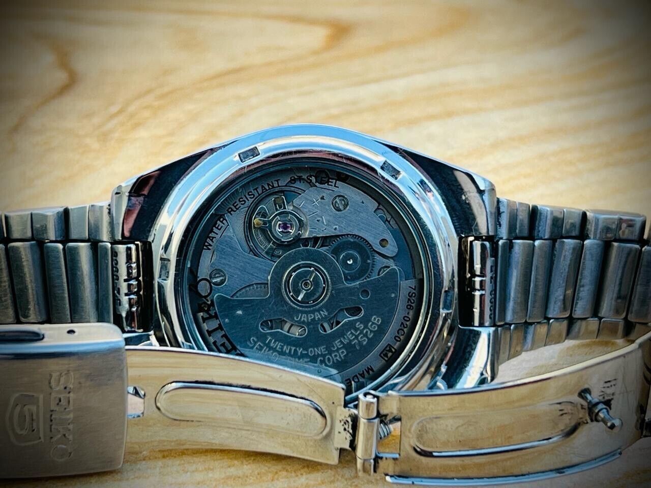 Seiko 5 Automatic Railway Radium Dial 21 Jewels 7s26-02C0, 35mm Gents Watch #869