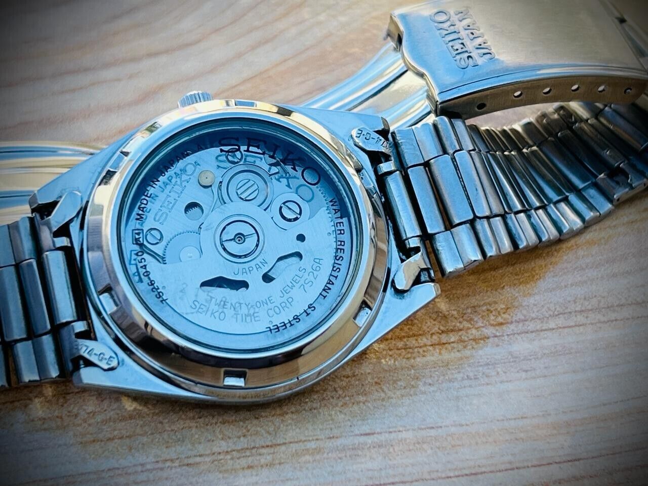 Seiko 5 Automatic Black Dial 21 Jewels 7s26-0450 Japan 34mm